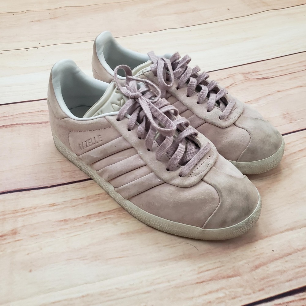 Adidas Gazelle Shoes Womens Size 5 Pink Suede Low Top Lace Up Classic Sneakers